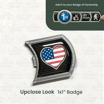 USA Flag Heart Lifestyle Badge