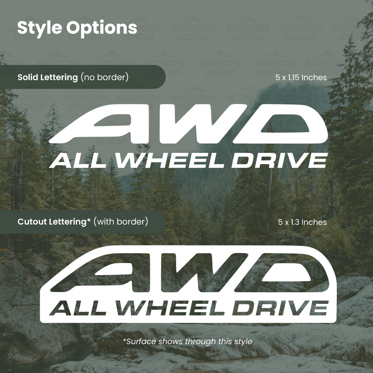 AWD All Wheel Drive Decal Set