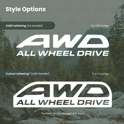 AWD All Wheel Drive Decal Set
