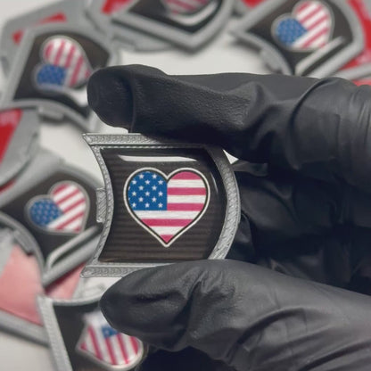 USA Flag Heart Lifestyle Badge